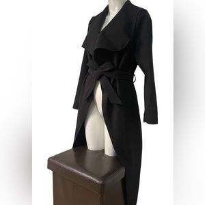 Revamped outerwear black fashion long coat size:S